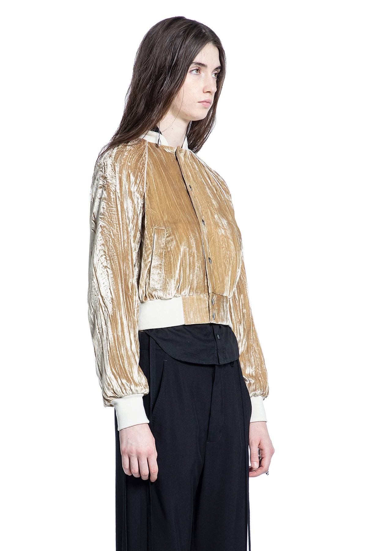 Ann Demeulemeester Arya Bomber in Froissé Velvet, view 2