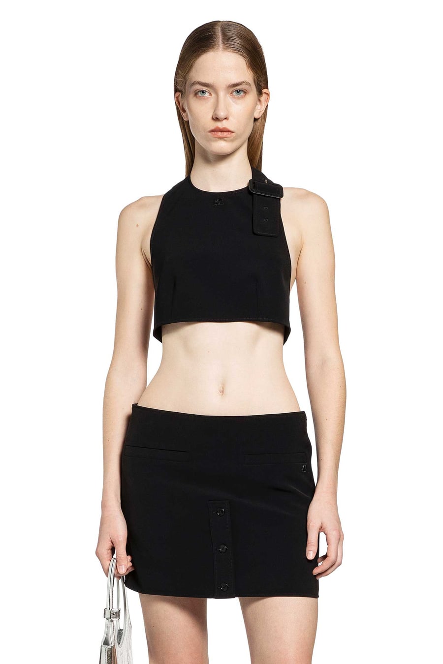 COURRÈGES Double Buckle Crepe Bra