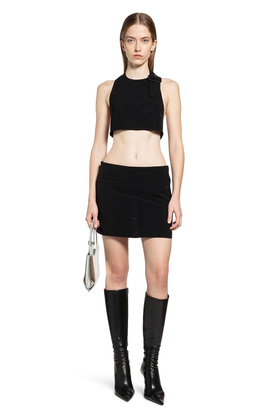 COURRÈGES Double Buckle Crepe Bra, view 6