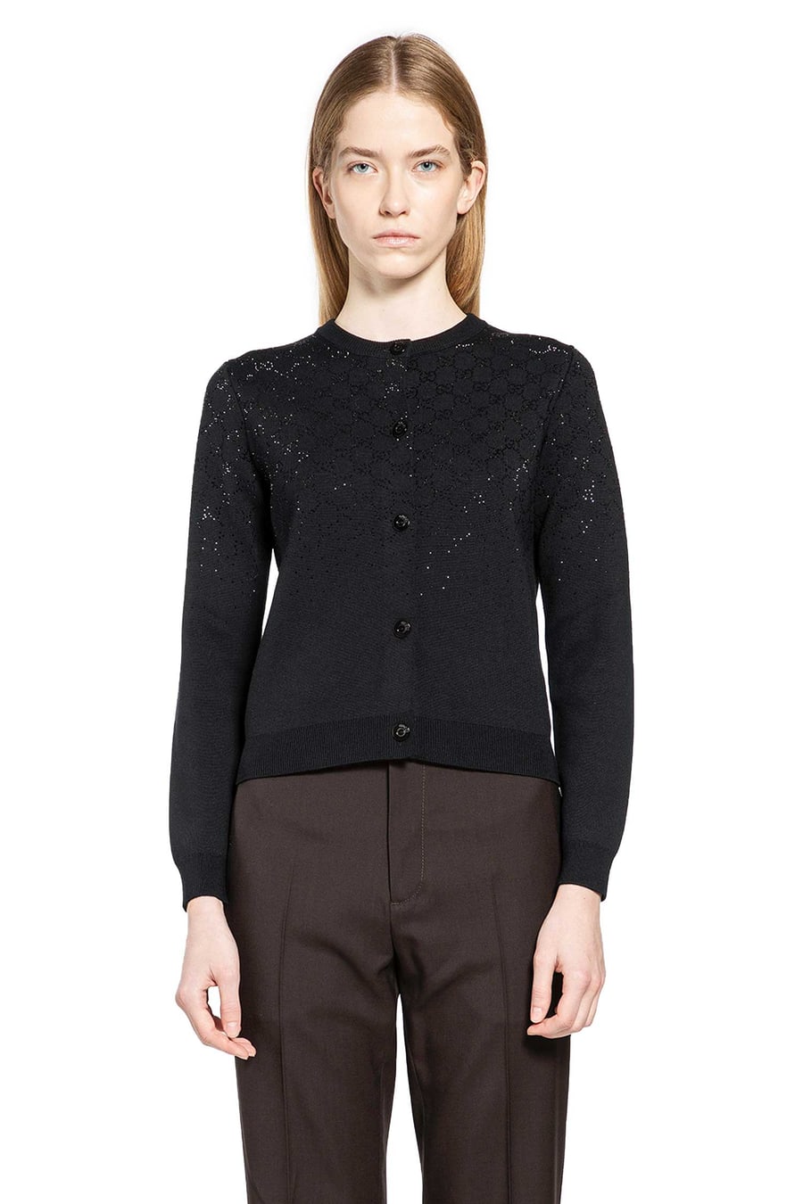 Gucci Gradient GG Crystal Cardigan, view 2