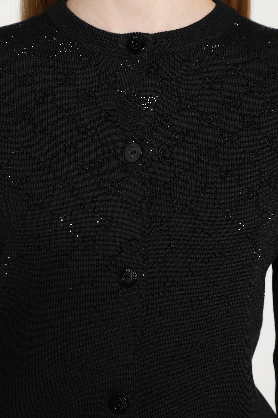 Gucci Gradient GG Crystal Cardigan, view 5