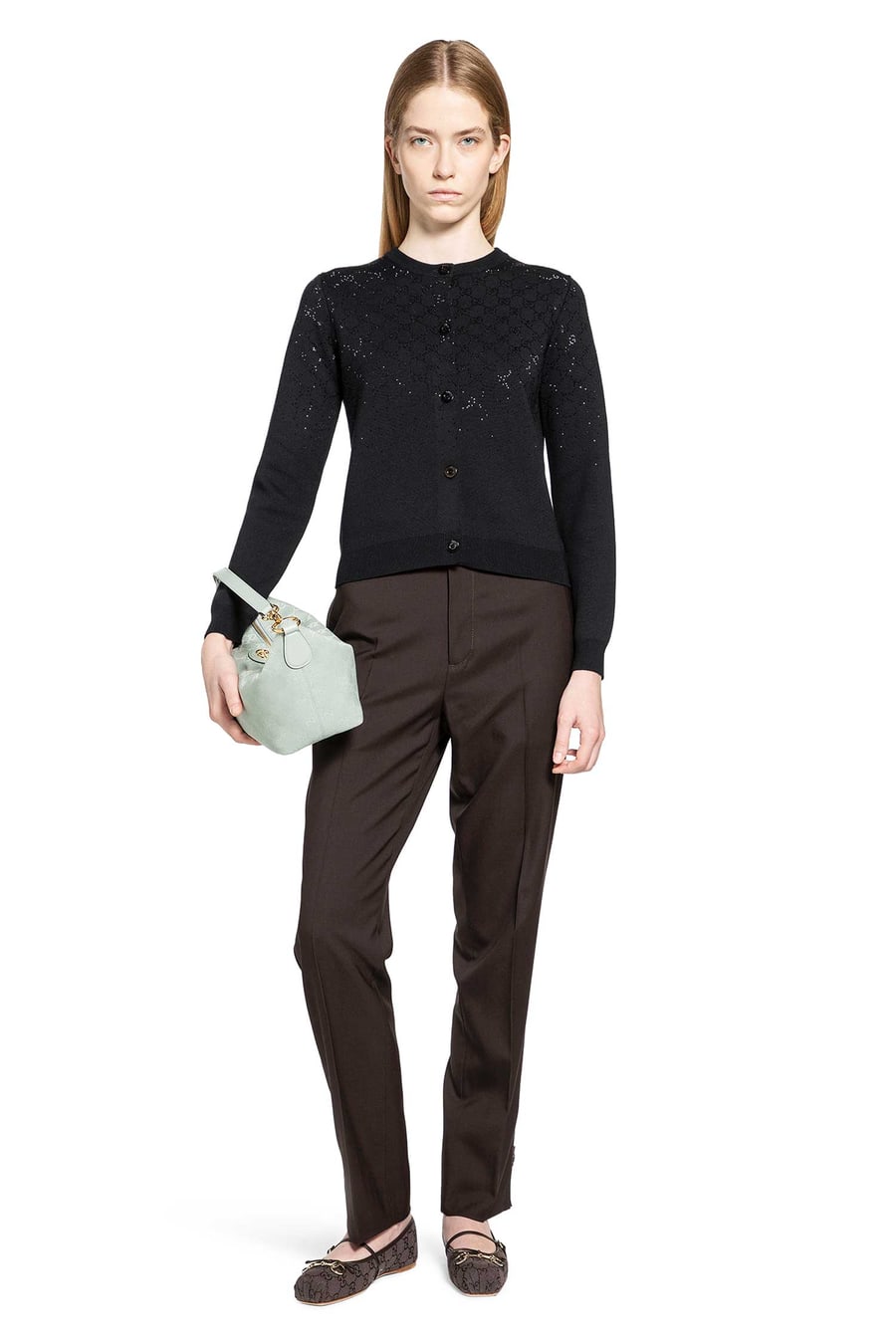 Gucci Gradient GG Crystal Cardigan, view 6