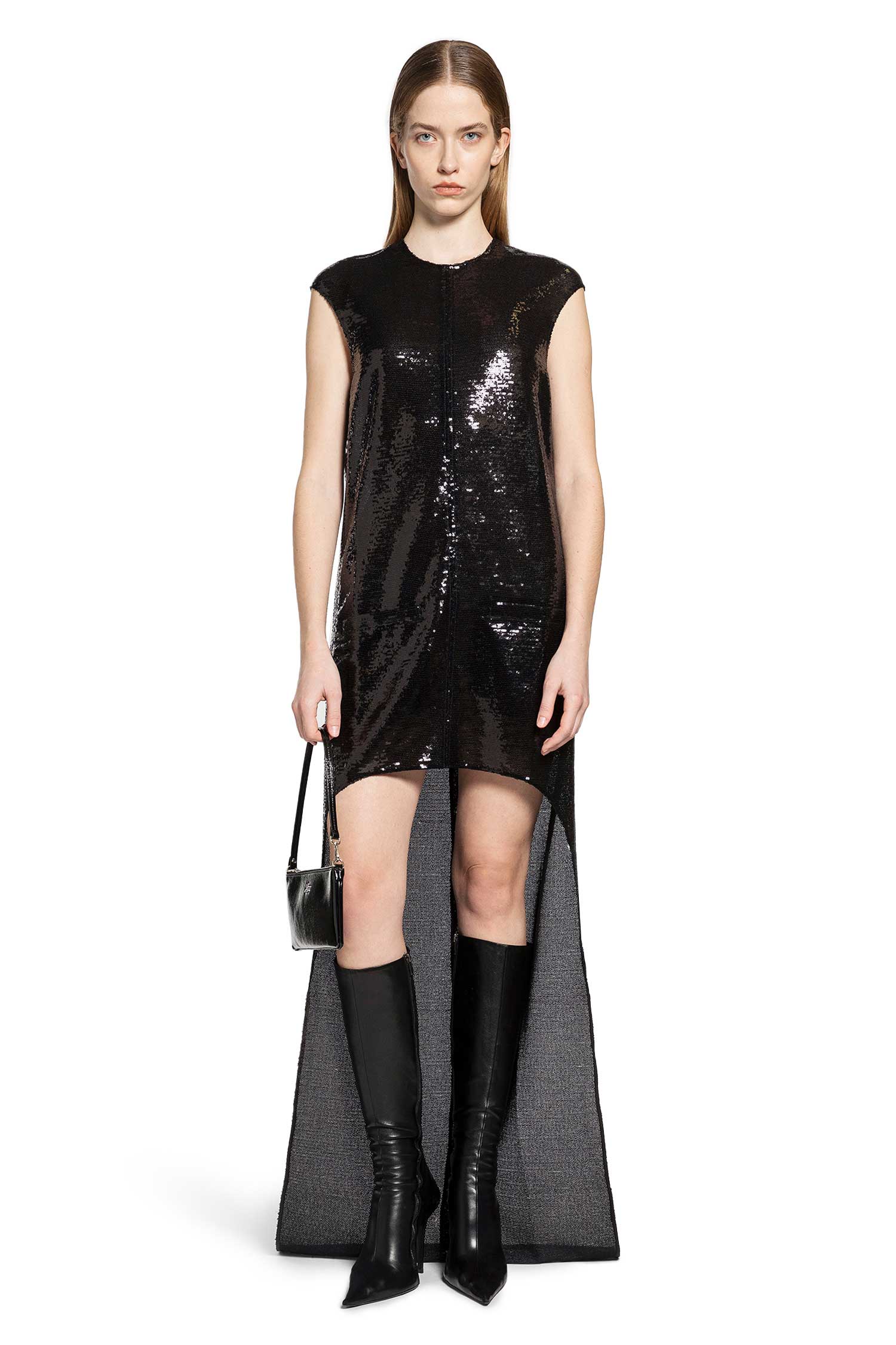 COURRÈGES Circle Edged Sequins Long Dress