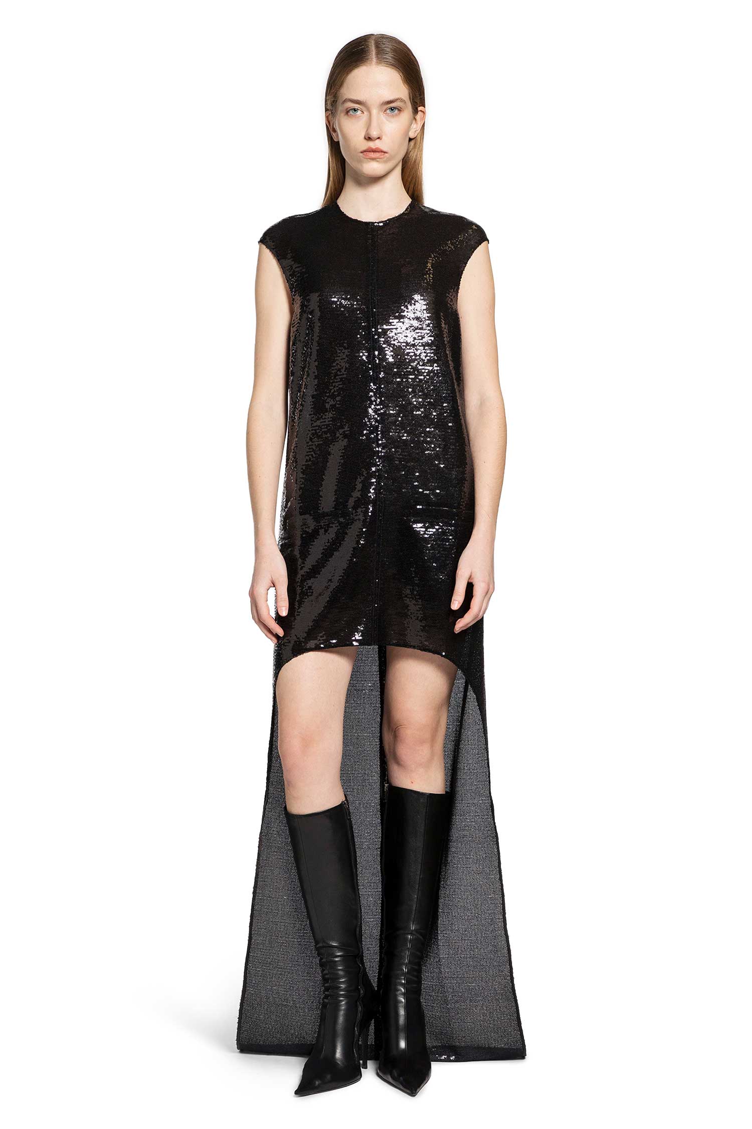 COURRÈGES Circle Edged Sequins Long Dress, view 2