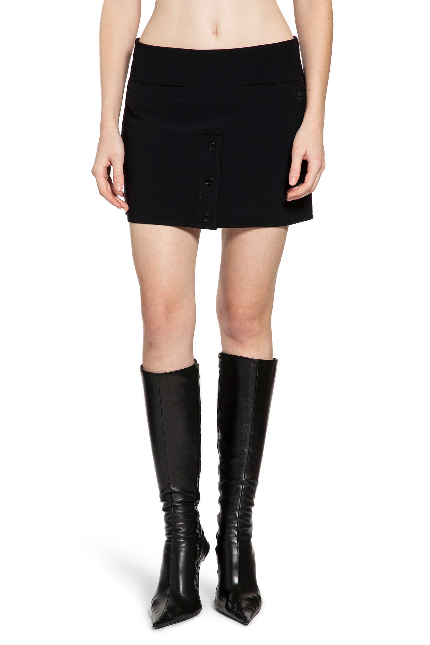 COURRÈGES Buttoned Mini Skirt, view 2