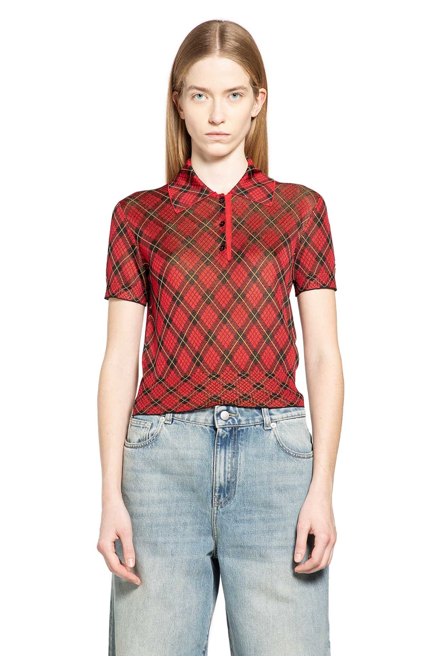 MCQUEEN Microcheck Polo Jersey, view 2