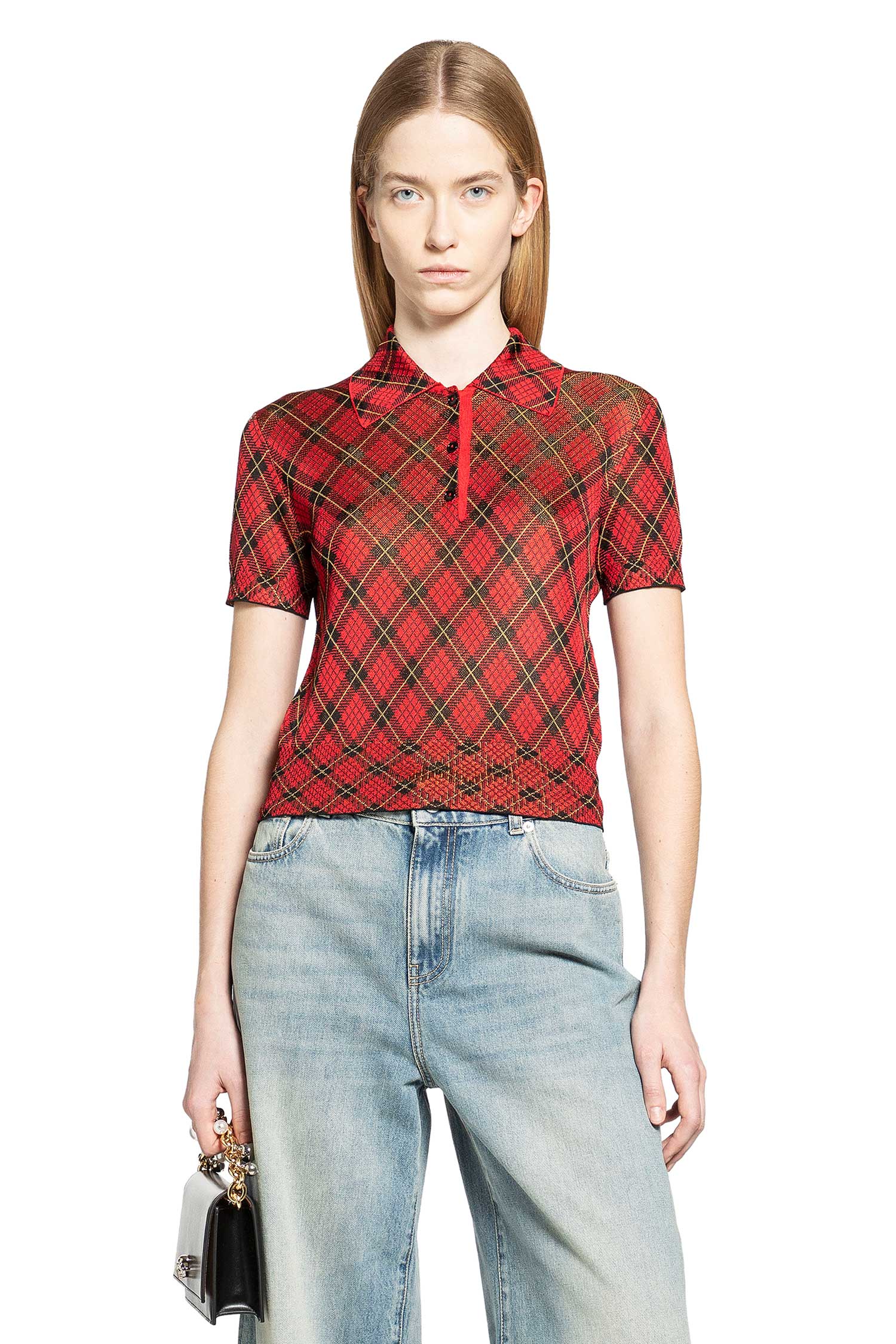 MCQUEEN Microcheck Polo Jersey