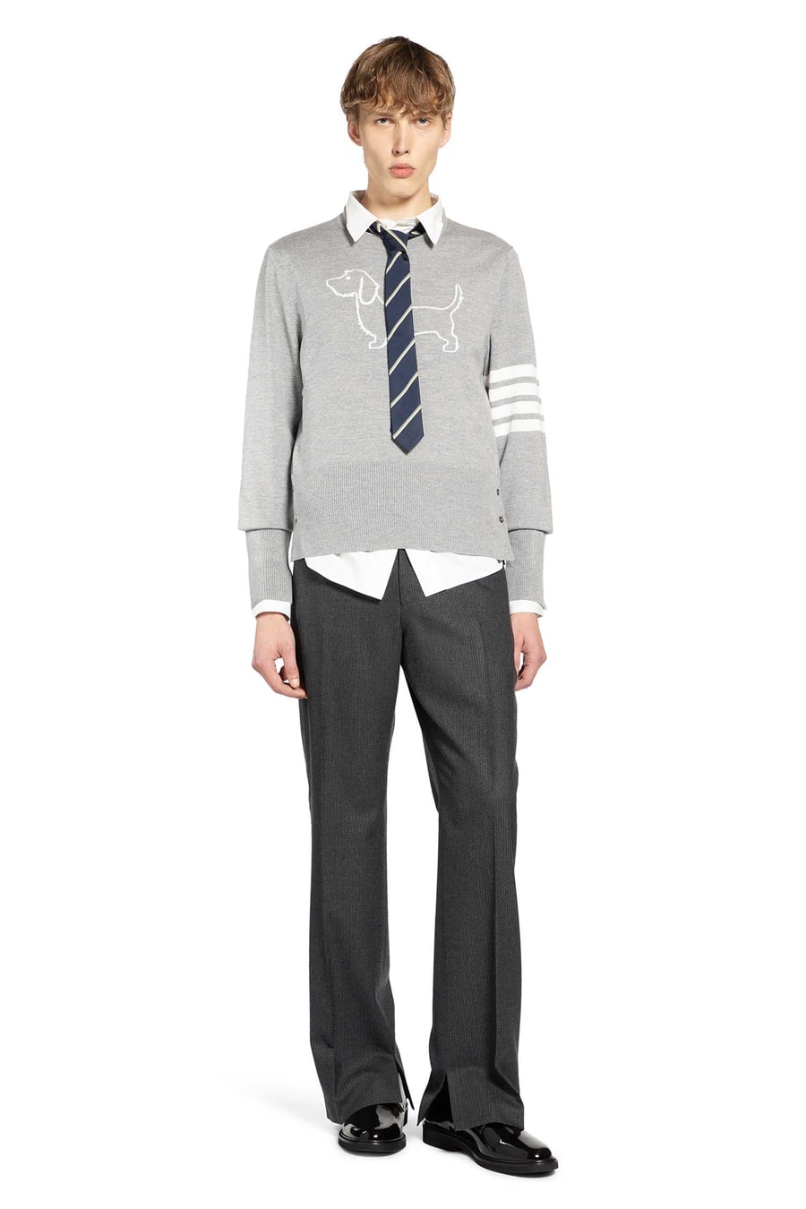 Thom Browne Hector 4-Bar Sweater, view 6
