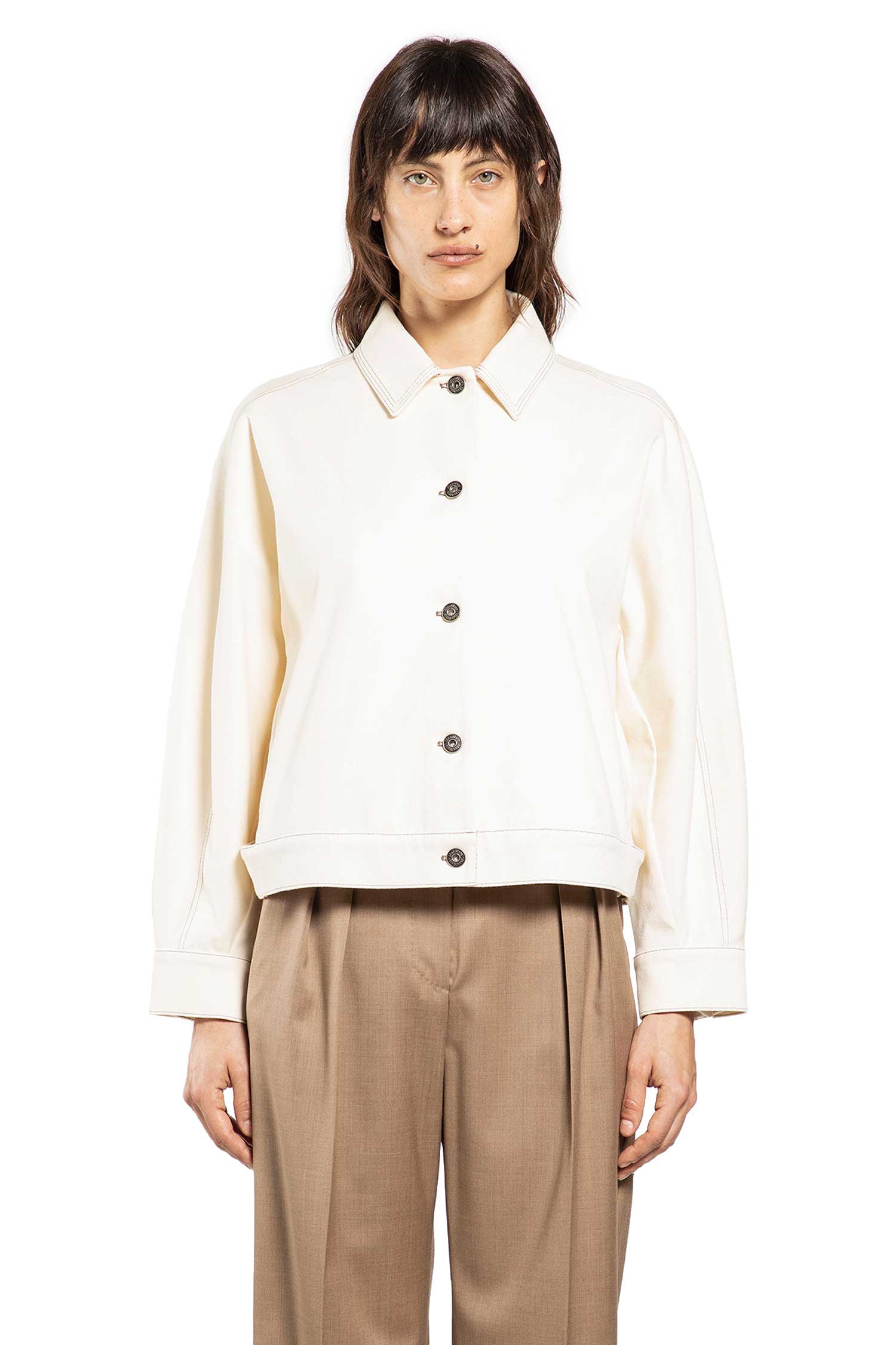 Max Mara Overshirt in Jersey-Effect Denim, view 2