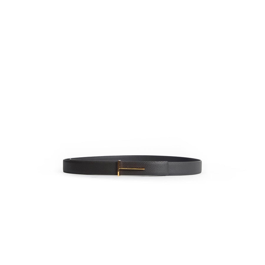 Tom Ford Grained Leather Slim Reversible Belt, view 4