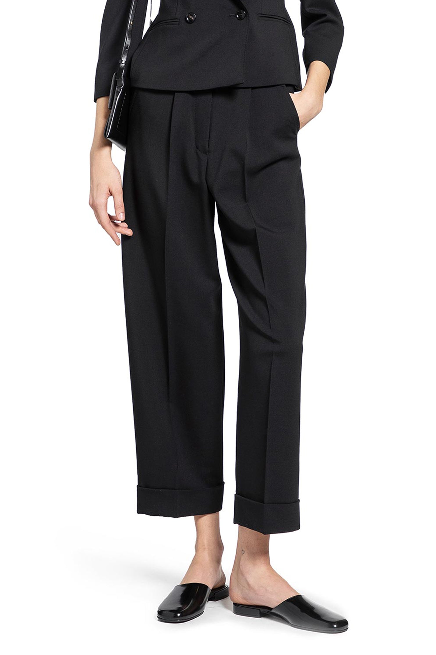 Max Mara Cropped Wool Tailored Trousers