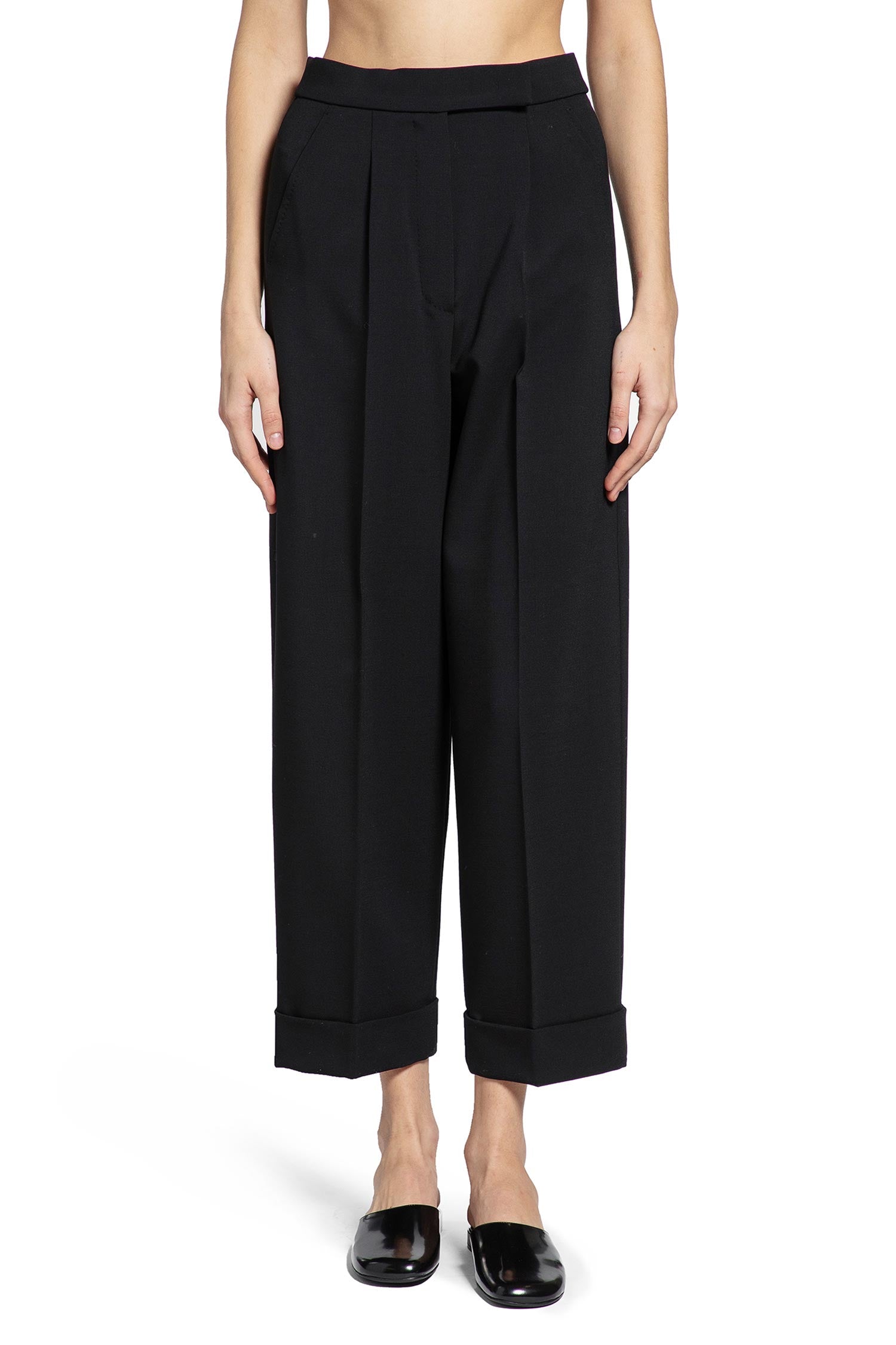 Max Mara Cropped Wool Tailored Trousers, view 2