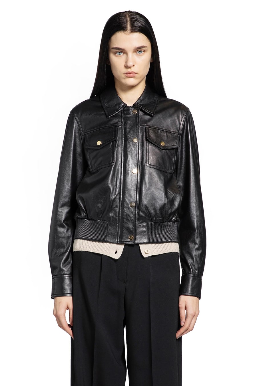 Max Mara Biada Leather Jacket, view 2