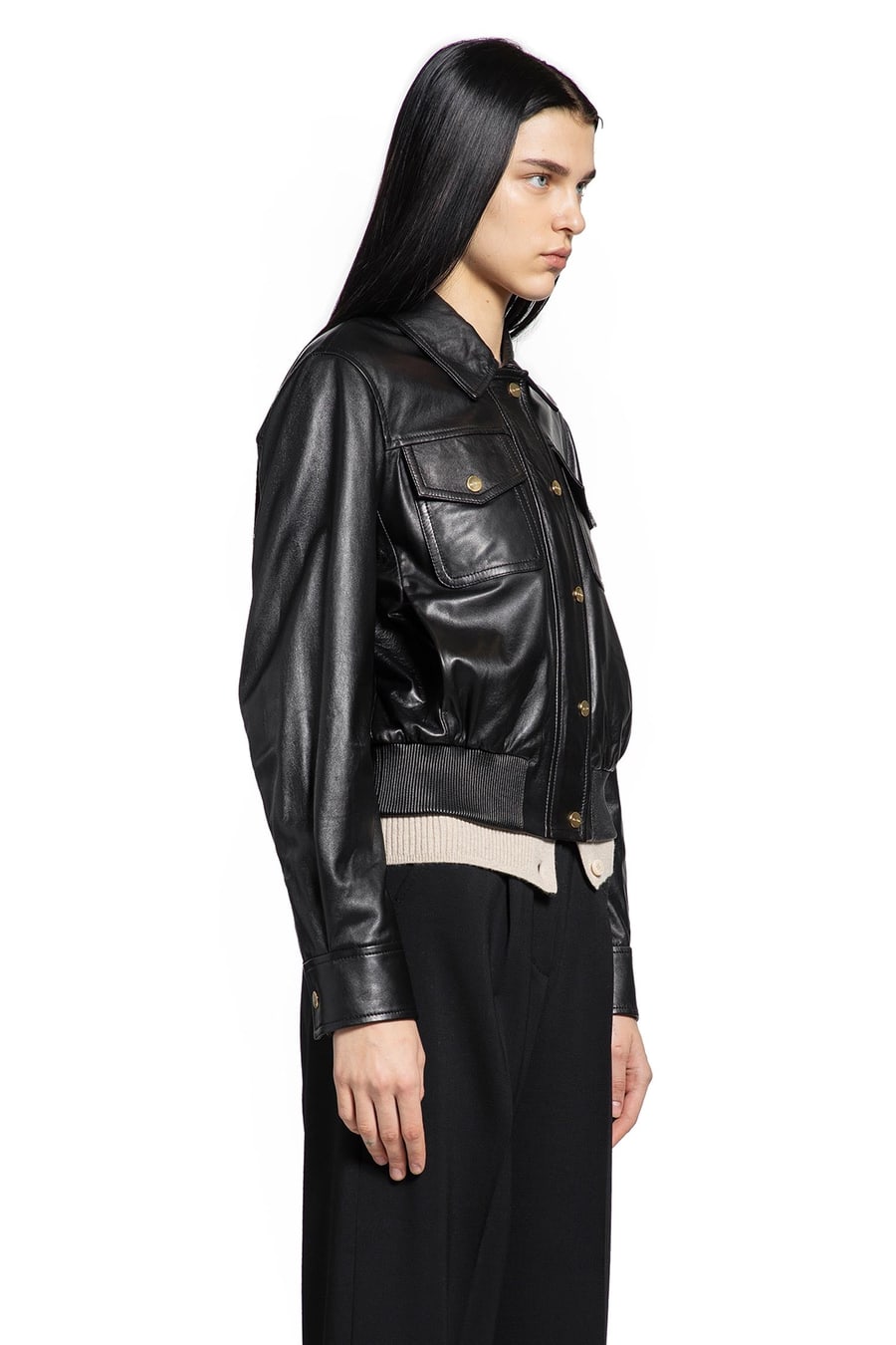Max Mara Biada Leather Jacket, view 3