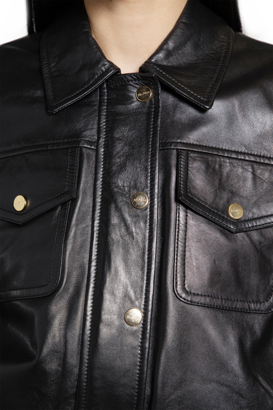 Max Mara Biada Leather Jacket, view 5