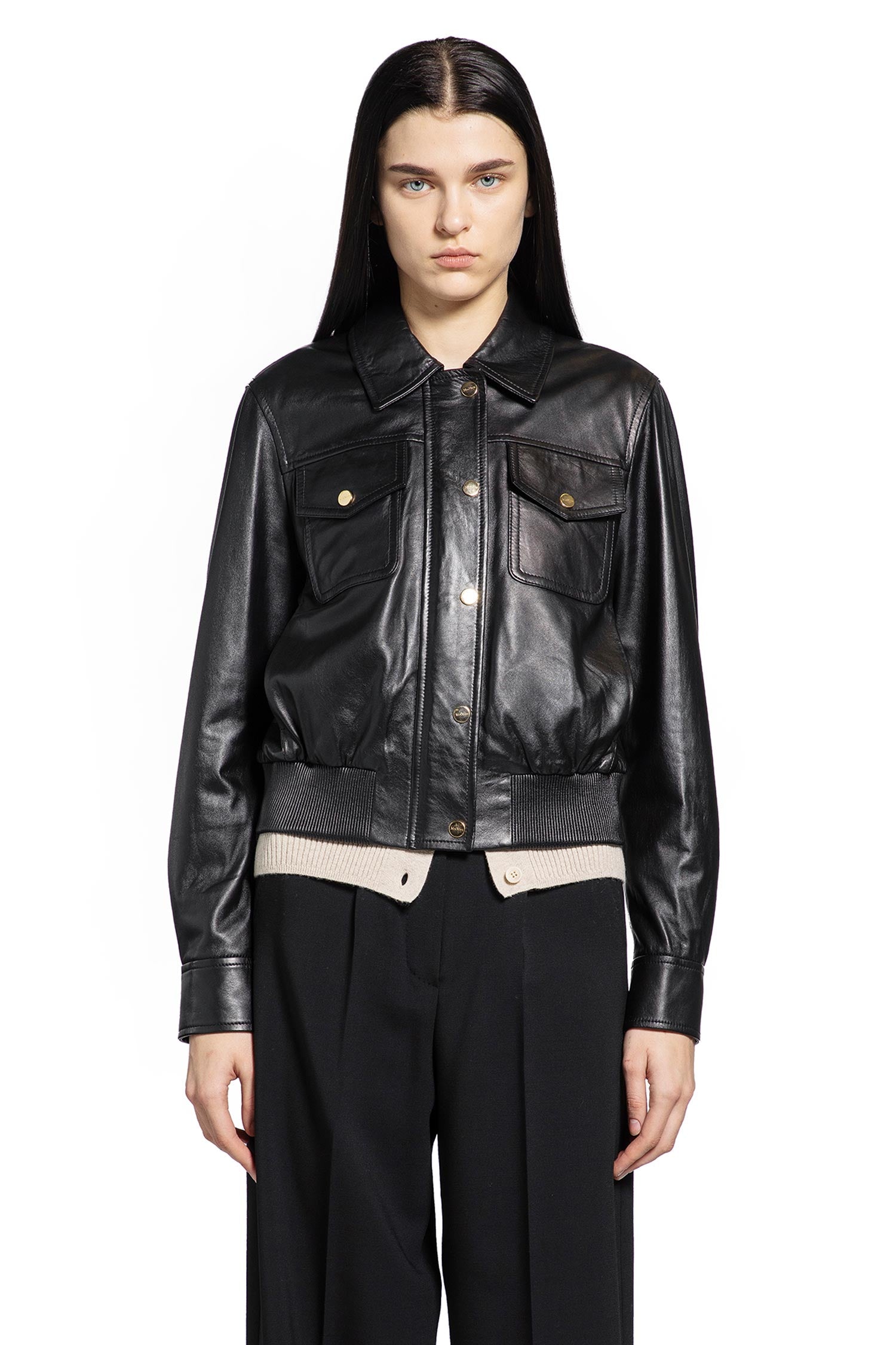 Max Mara Biada Leather Jacket, view 2