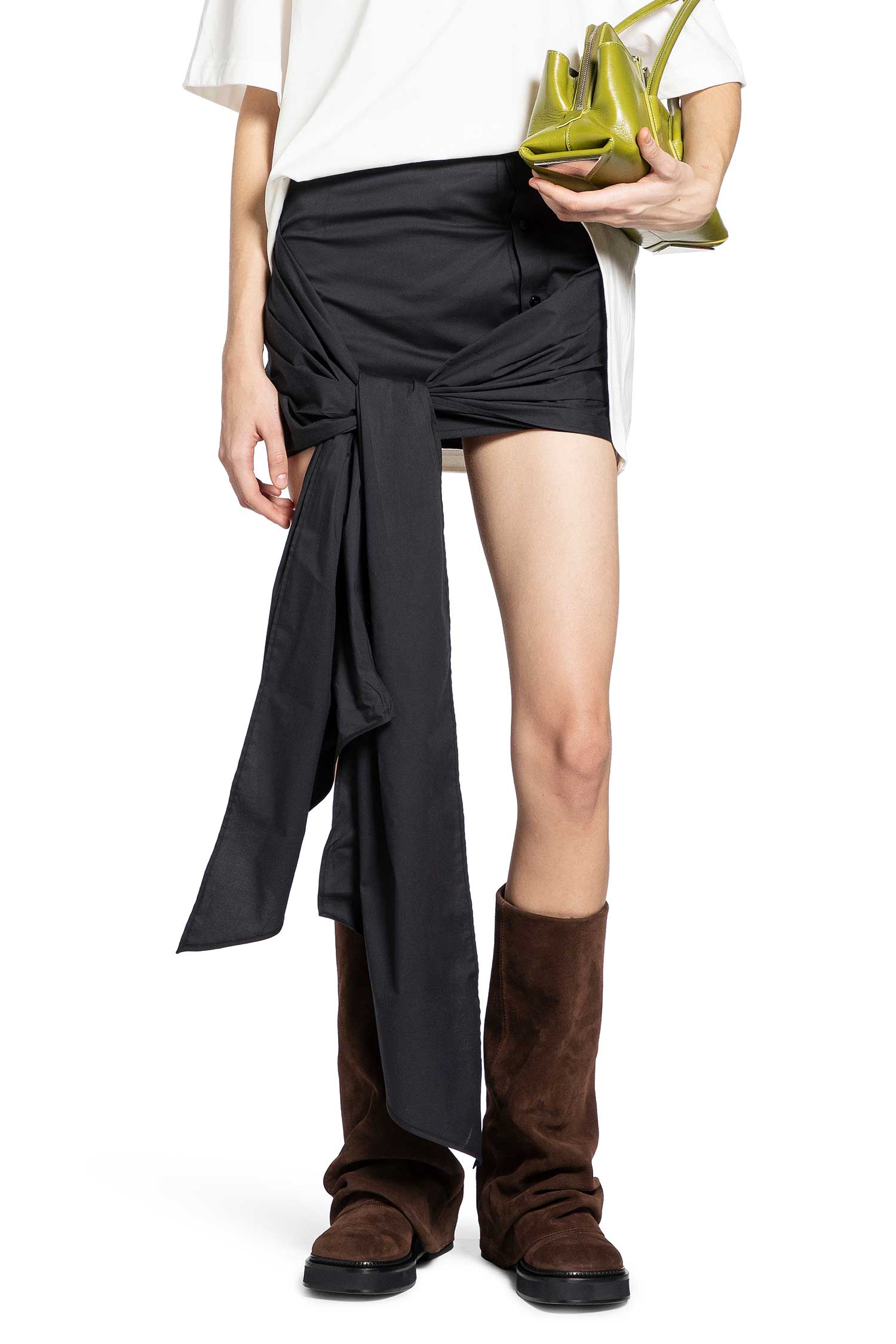 The Attico Cotton Poplin Stretch Mini Skirt