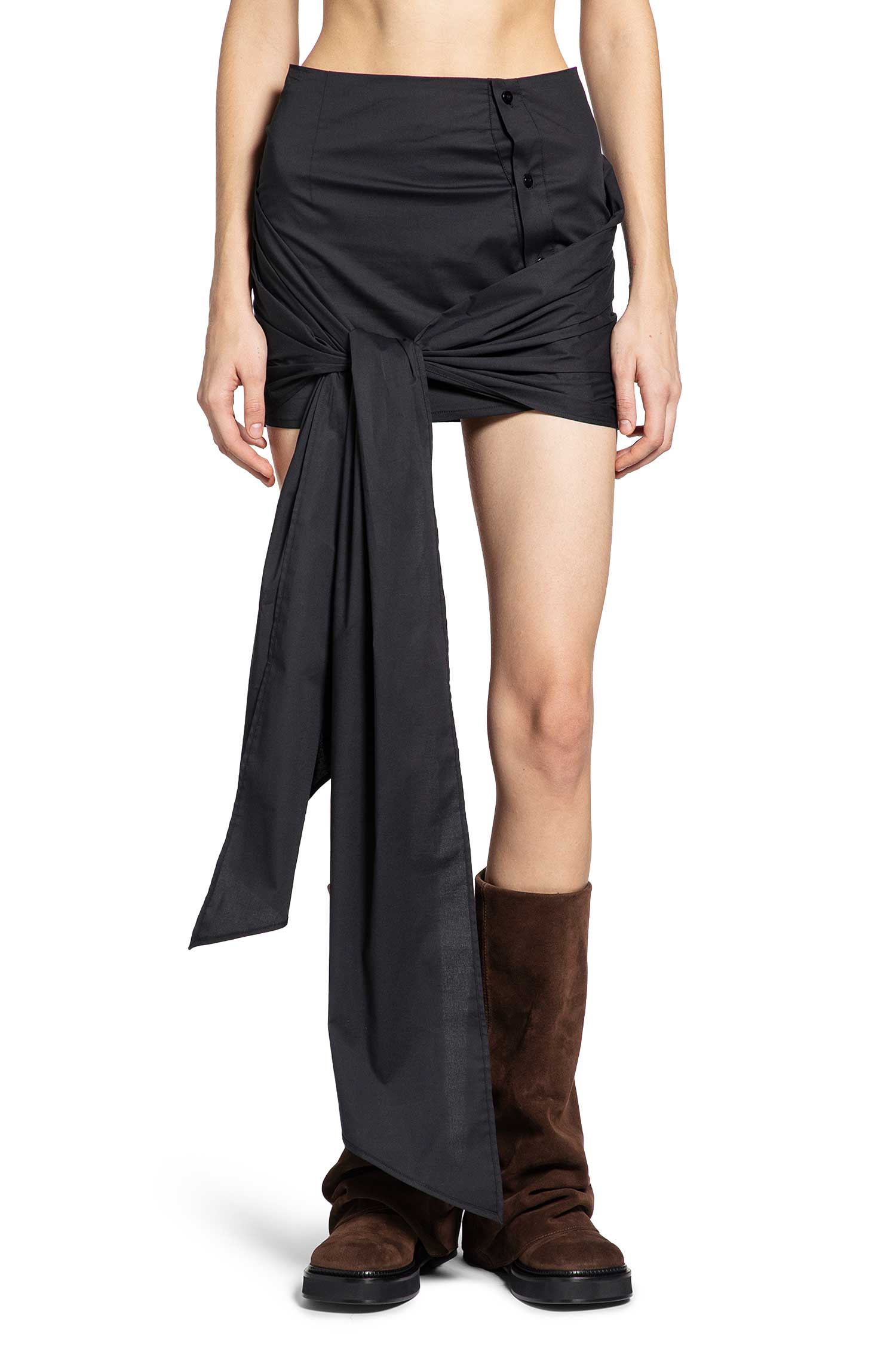 The Attico Cotton Poplin Stretch Mini Skirt, view 2
