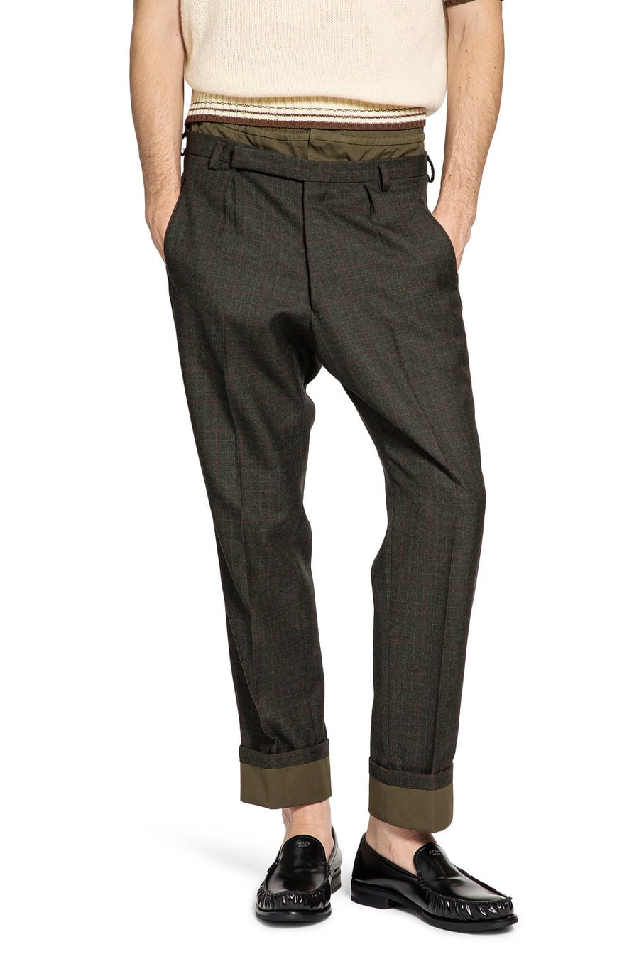 Prada Check Wool Trousers