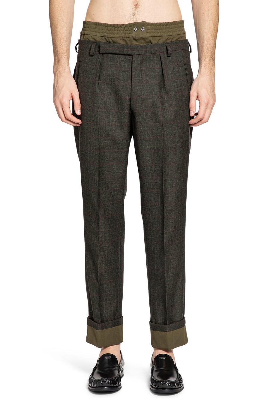 Prada Check Wool Trousers, view 2
