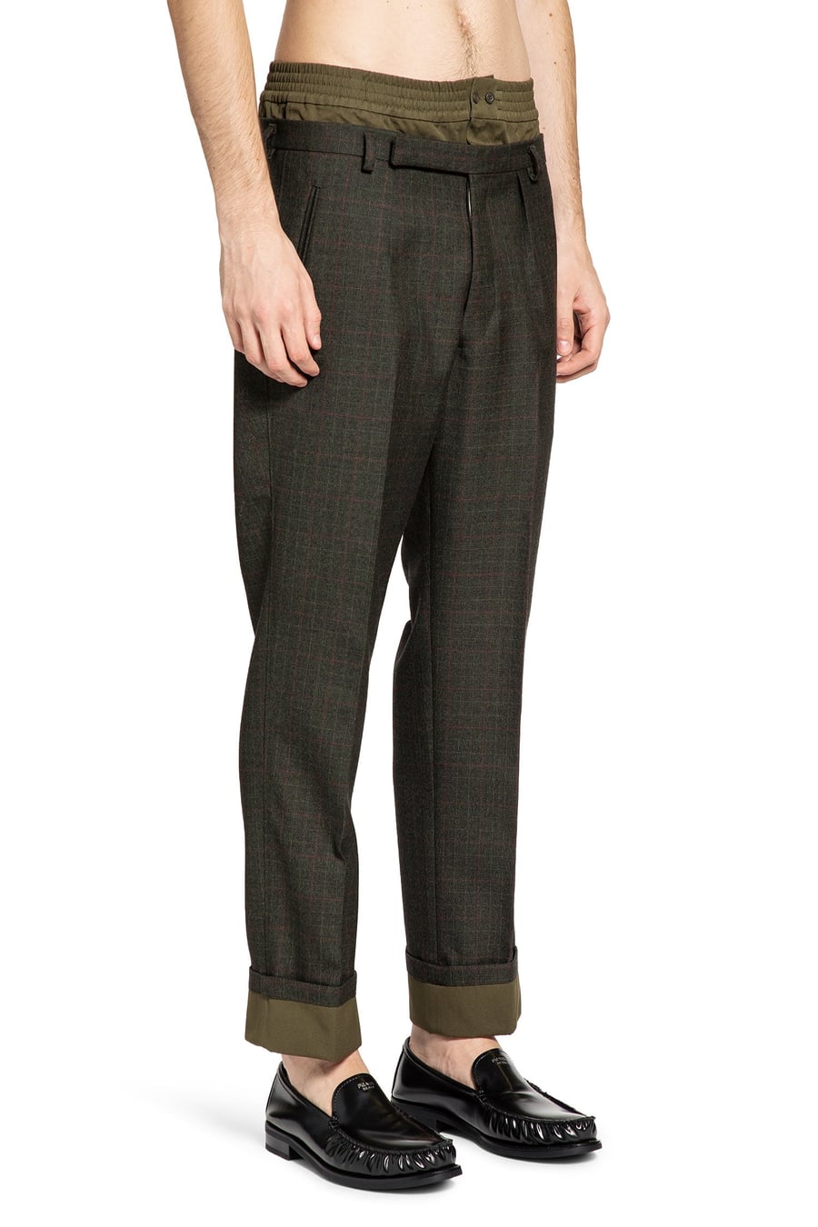 Prada Check Wool Trousers, view 3