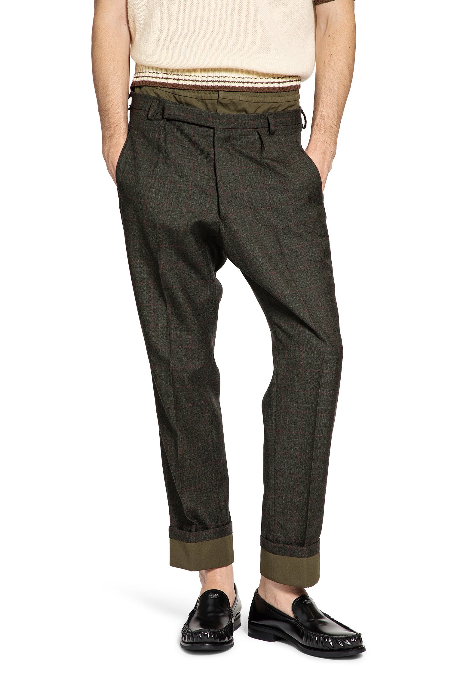 Prada Check Wool Trousers