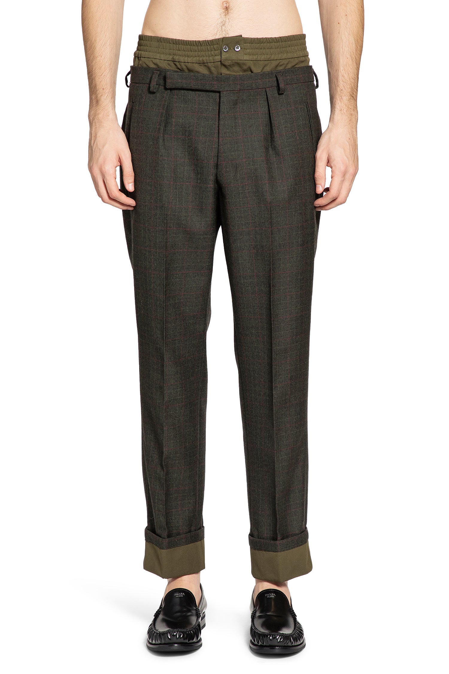Prada Check Wool Trousers, view 2