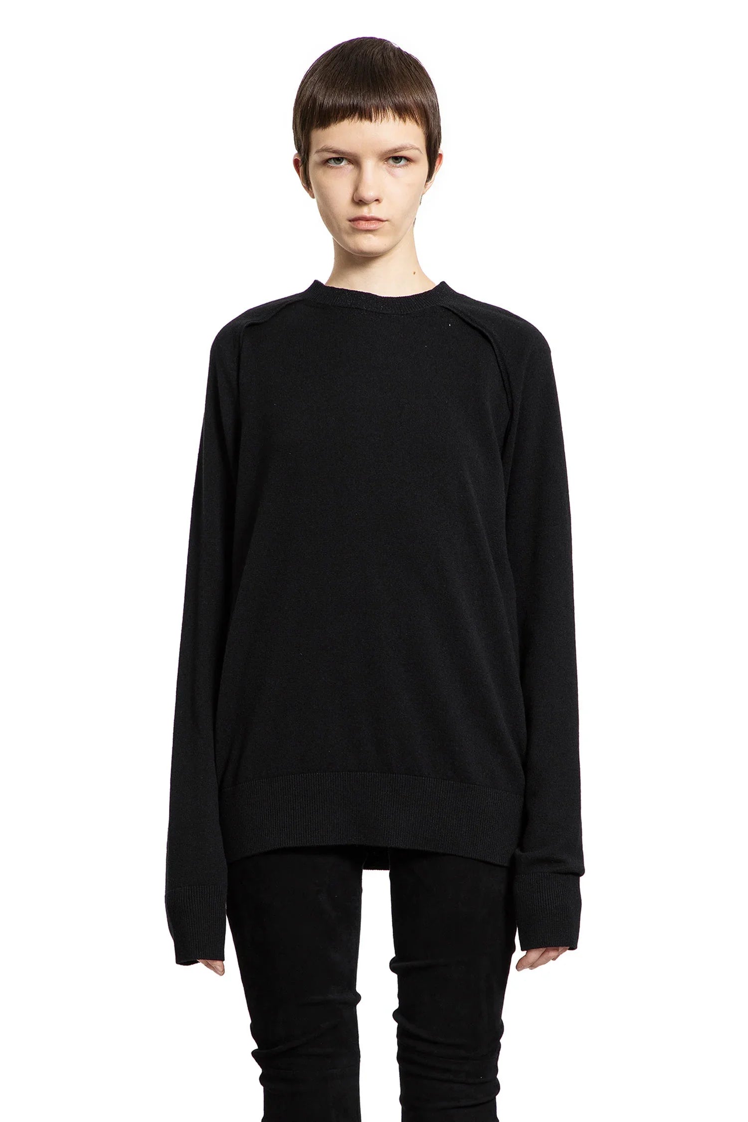 Ann Demeulemeester Ulu Sweater in Wool Cashmere Flannel Knit, view 2