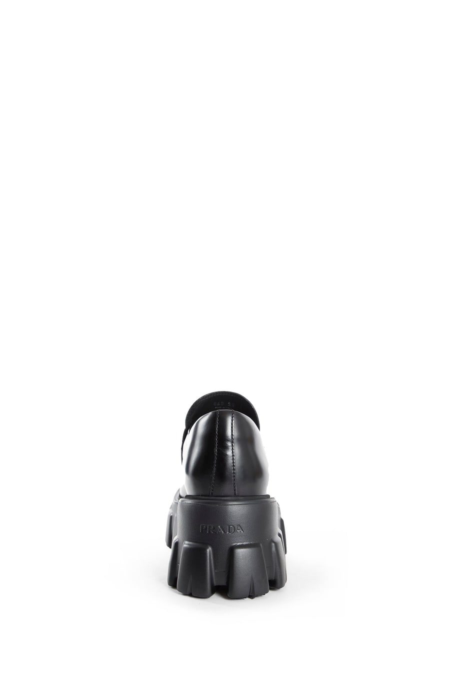 Prada Brushed Leather Monolith Loafers, view 3