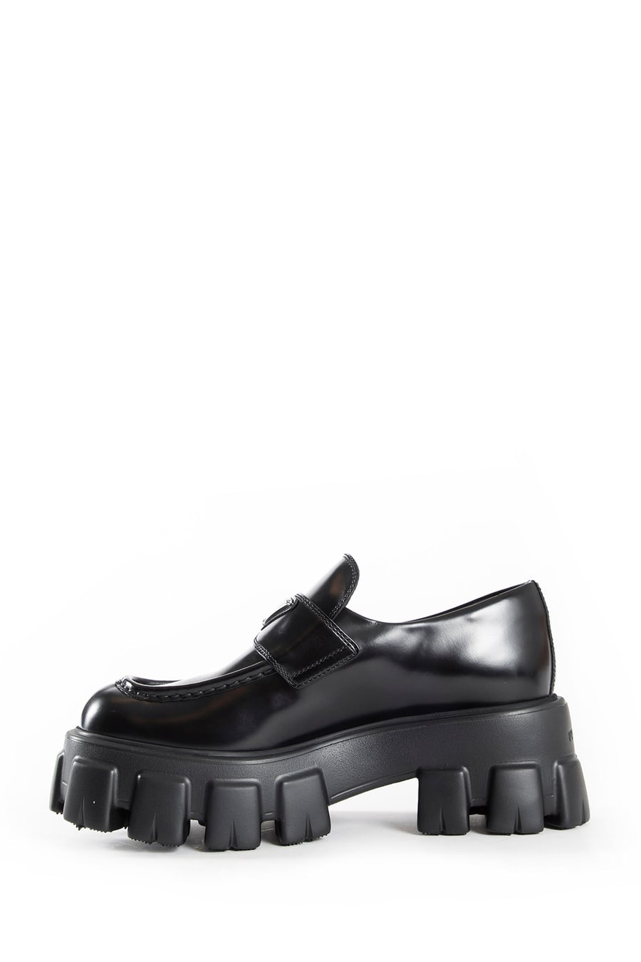 Prada Brushed Leather Monolith Loafers, view 4