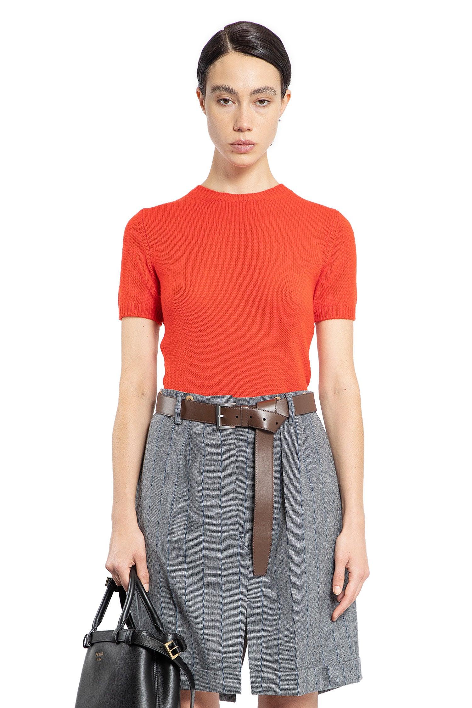 Prada Short Sleeve Cashmere Sweater