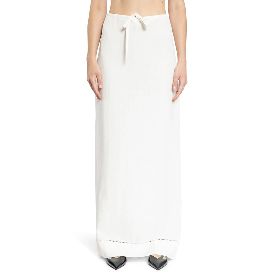 Prada Embroidered Linen Maxi Skirt, view 7