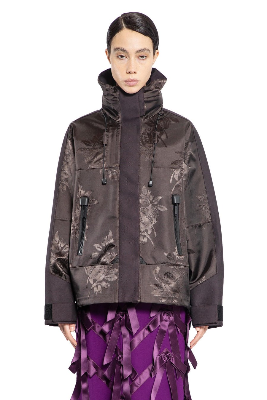 Prada Floral Jacquard Nylon Jacket, view 2
