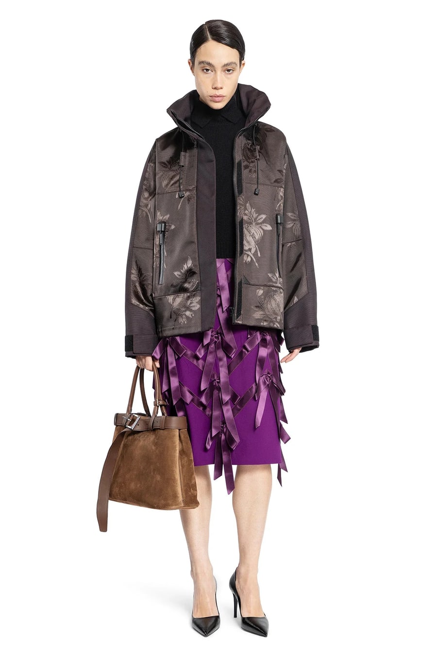 Prada Floral Jacquard Nylon Jacket, view 5