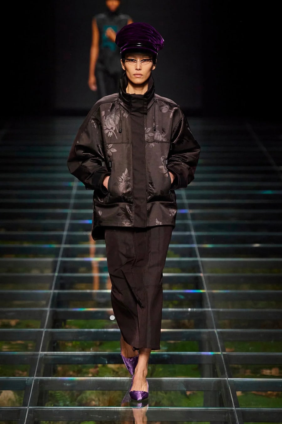 Prada Floral Jacquard Nylon Jacket, view 6