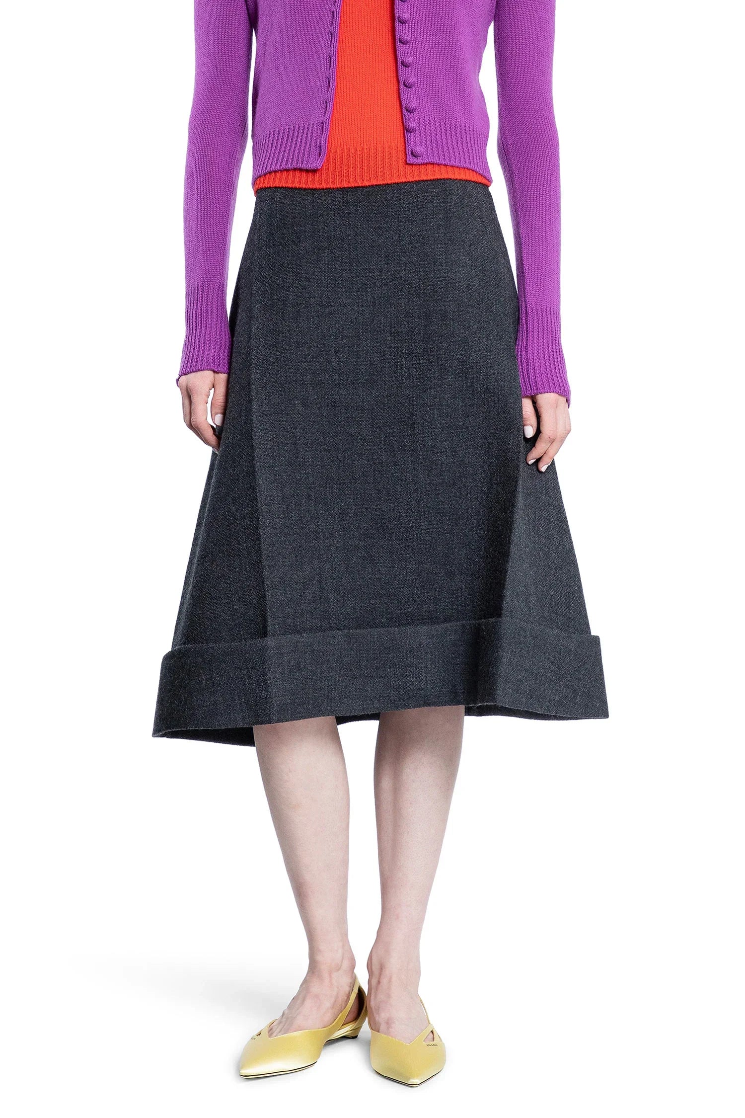 Prada Vintage-look rush stitch midi-skirt