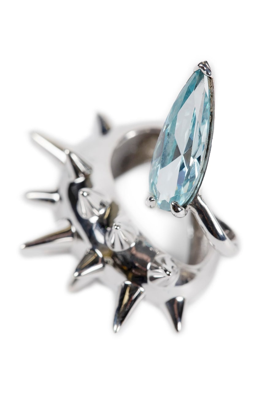 ALAN CROCETTI Mini Spike Alien Aqua Ear Cuff, view 2