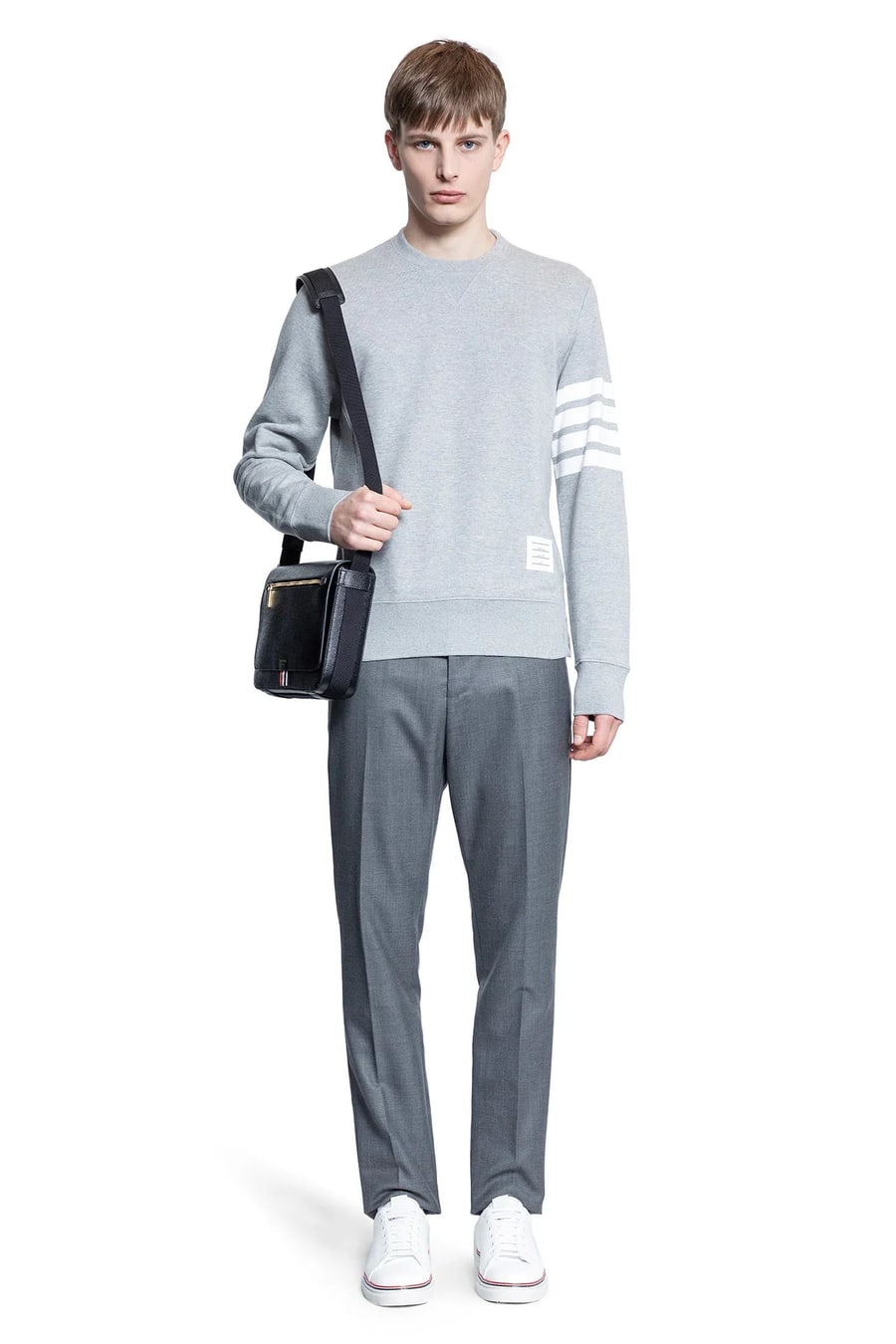 Thom Browne Loopback Jersey 4-Bar Sweatshirt, view 5