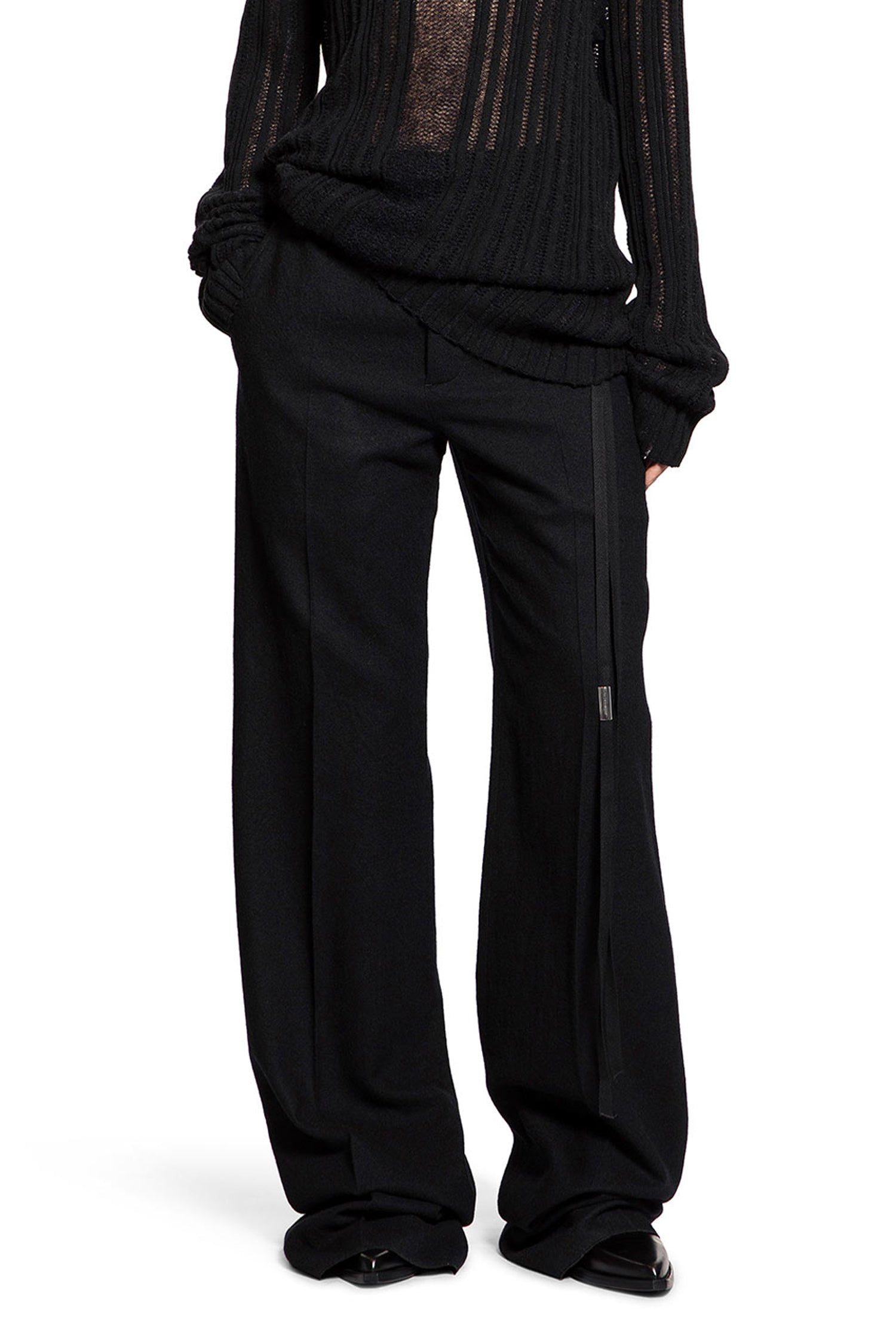 Ann Demeulemeester Brushed Wool Maaike Flared Leg Trousers