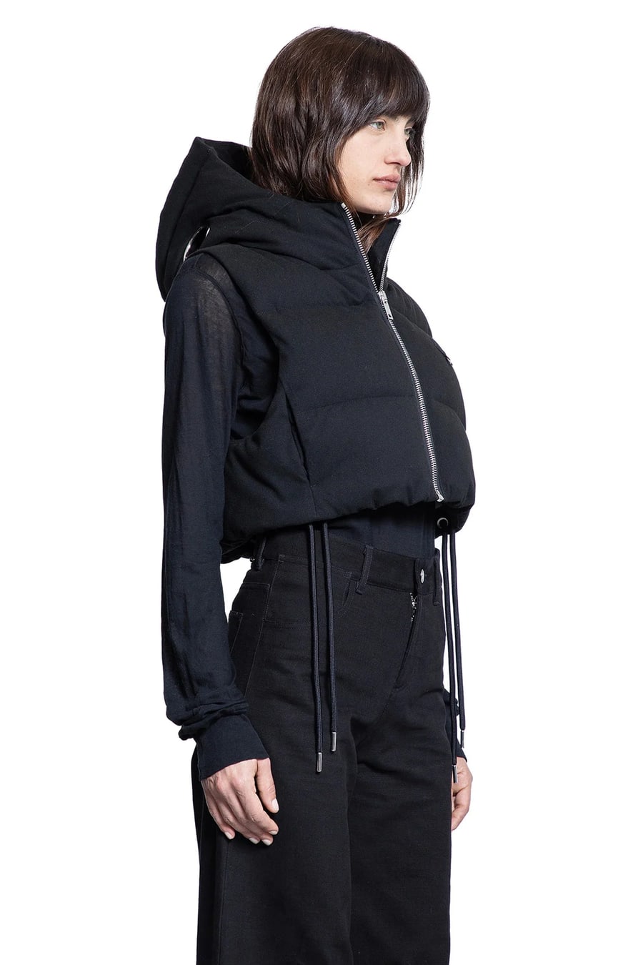 MONCLER GENIUS Alexia Cropped Hooded Down Vest, view 2