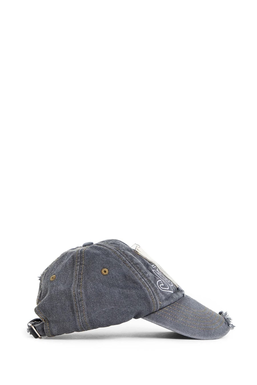 JORDANLUCA Distressed denim baseball cap, view 2
