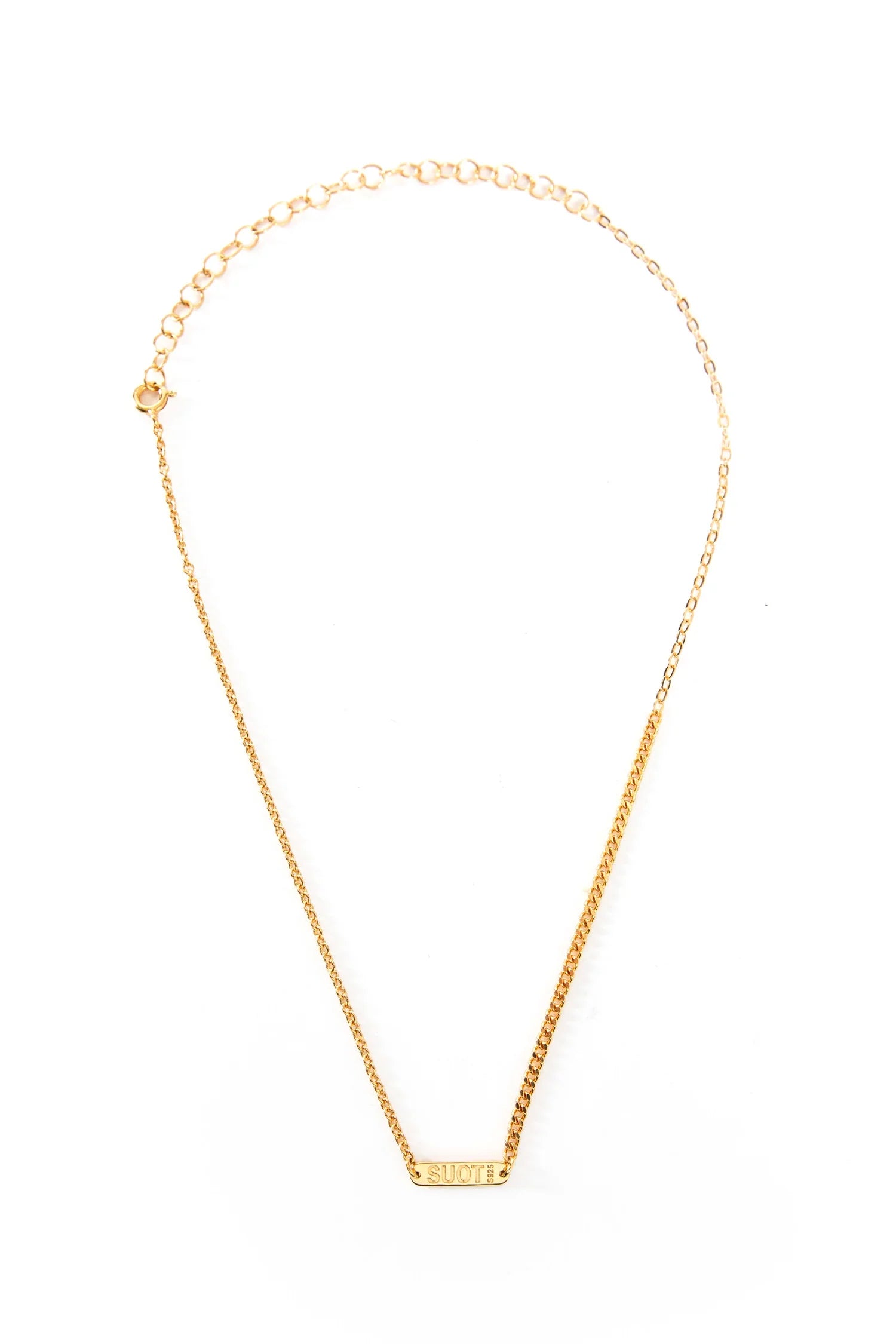 SUOT STUDIO Gold Plated Silver Mix Chains Necklace
