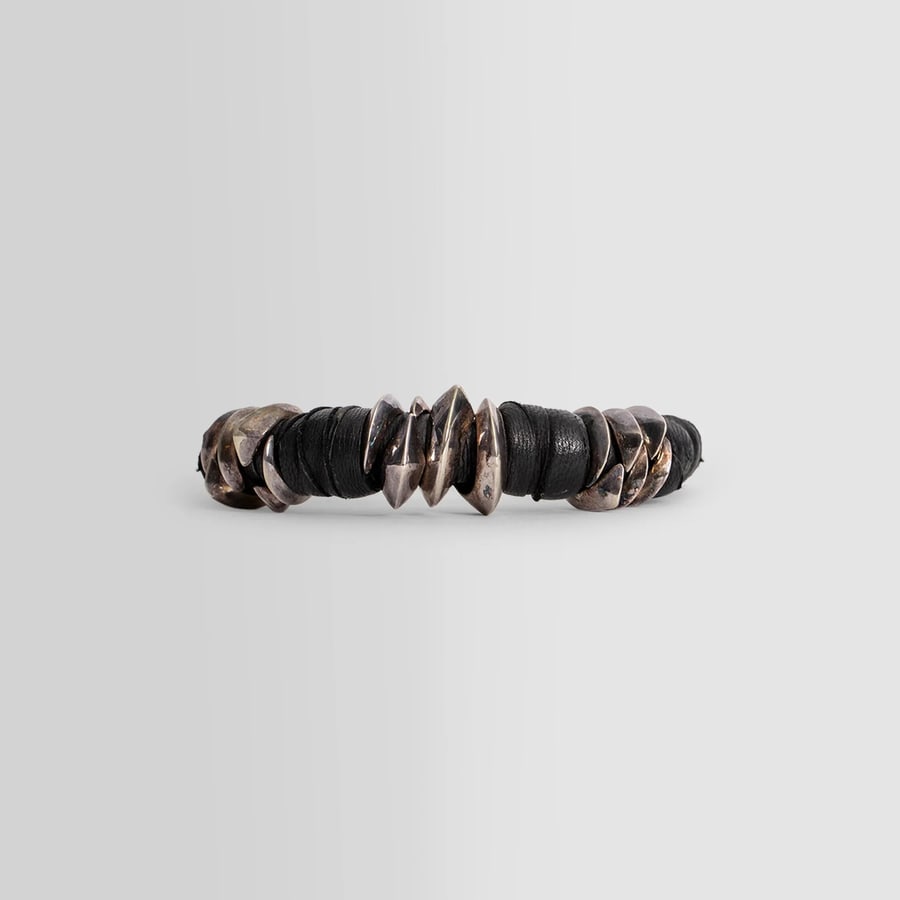 KD2024 bounded leather bracelet with silver nails, view 5