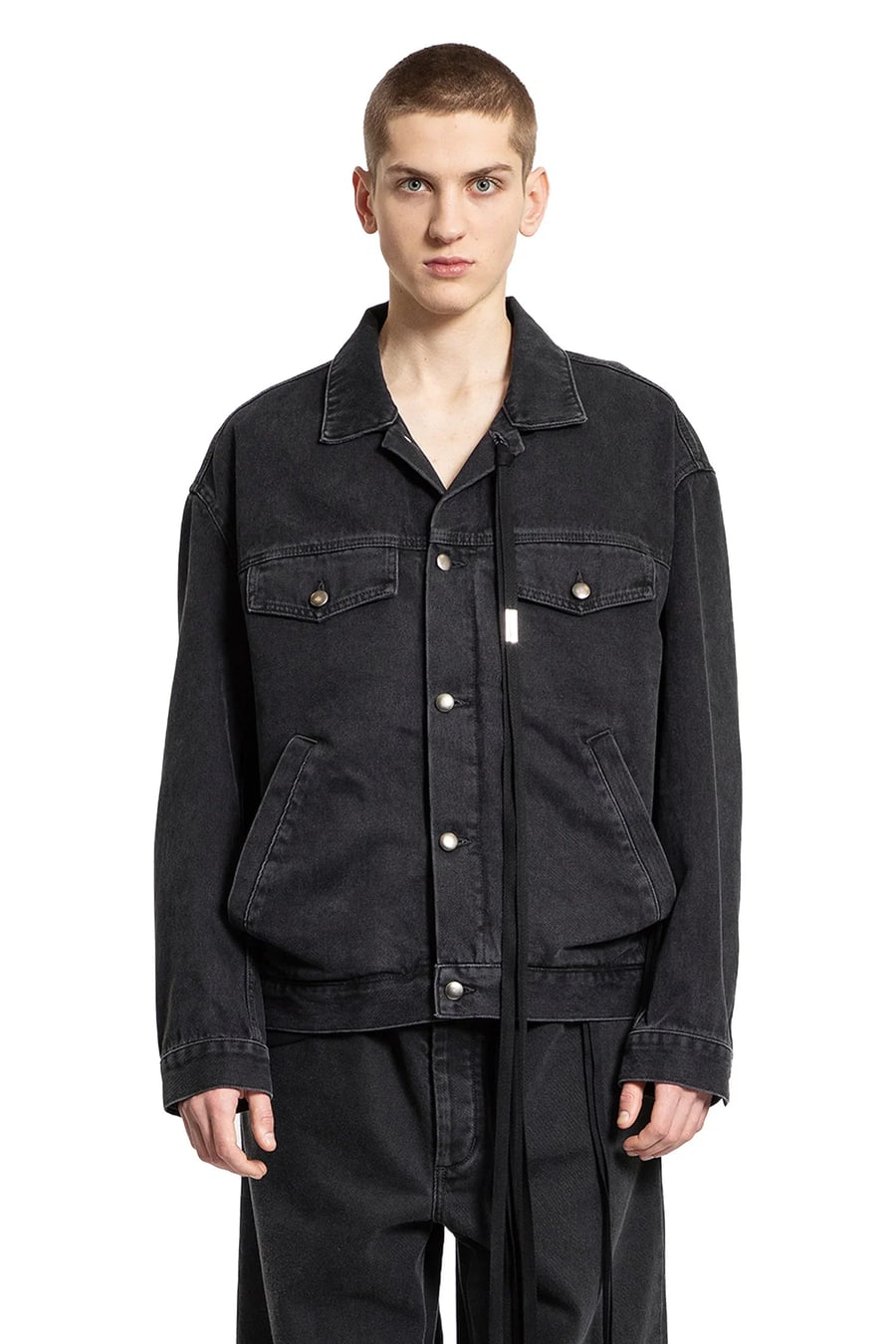 Ann Demeulemeester Patrick High-Comfort Denim Jacket, view 2