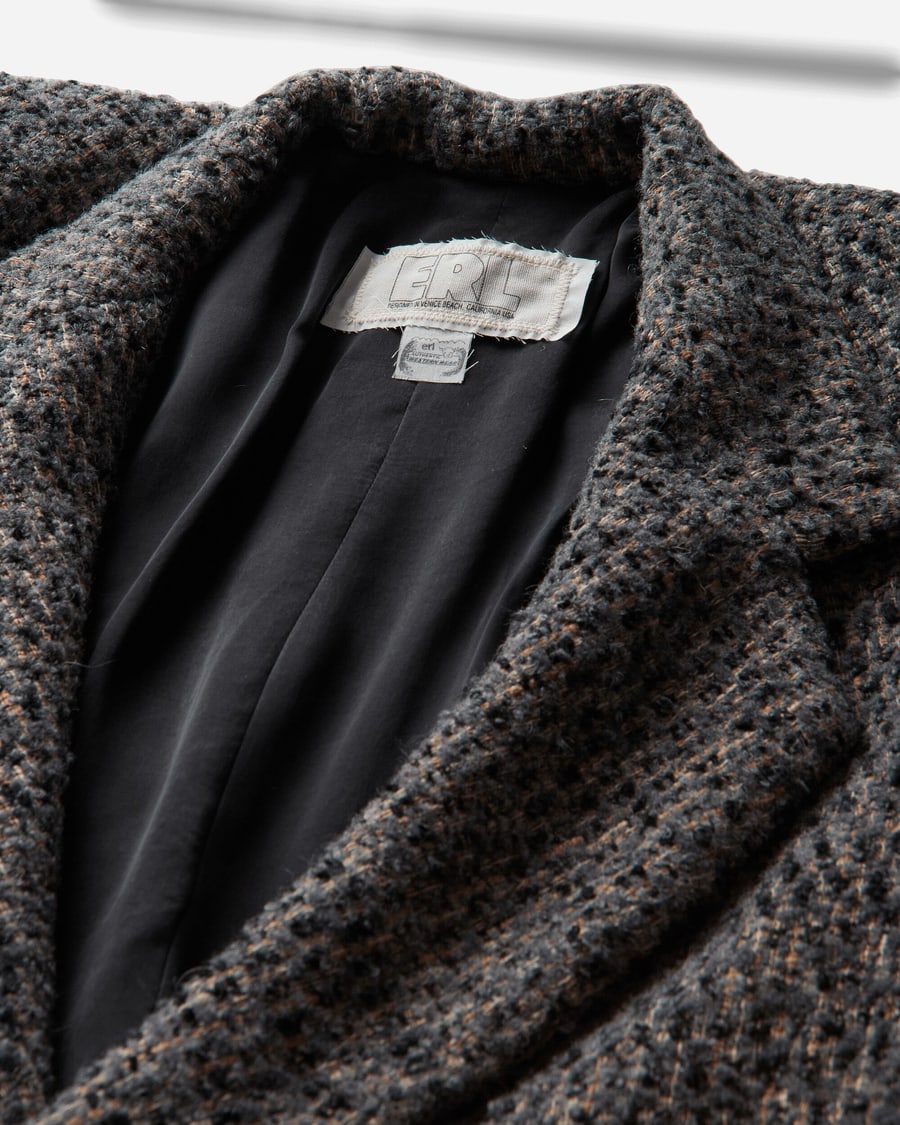 ERL Textured Wool Overcoat Grey, view 3