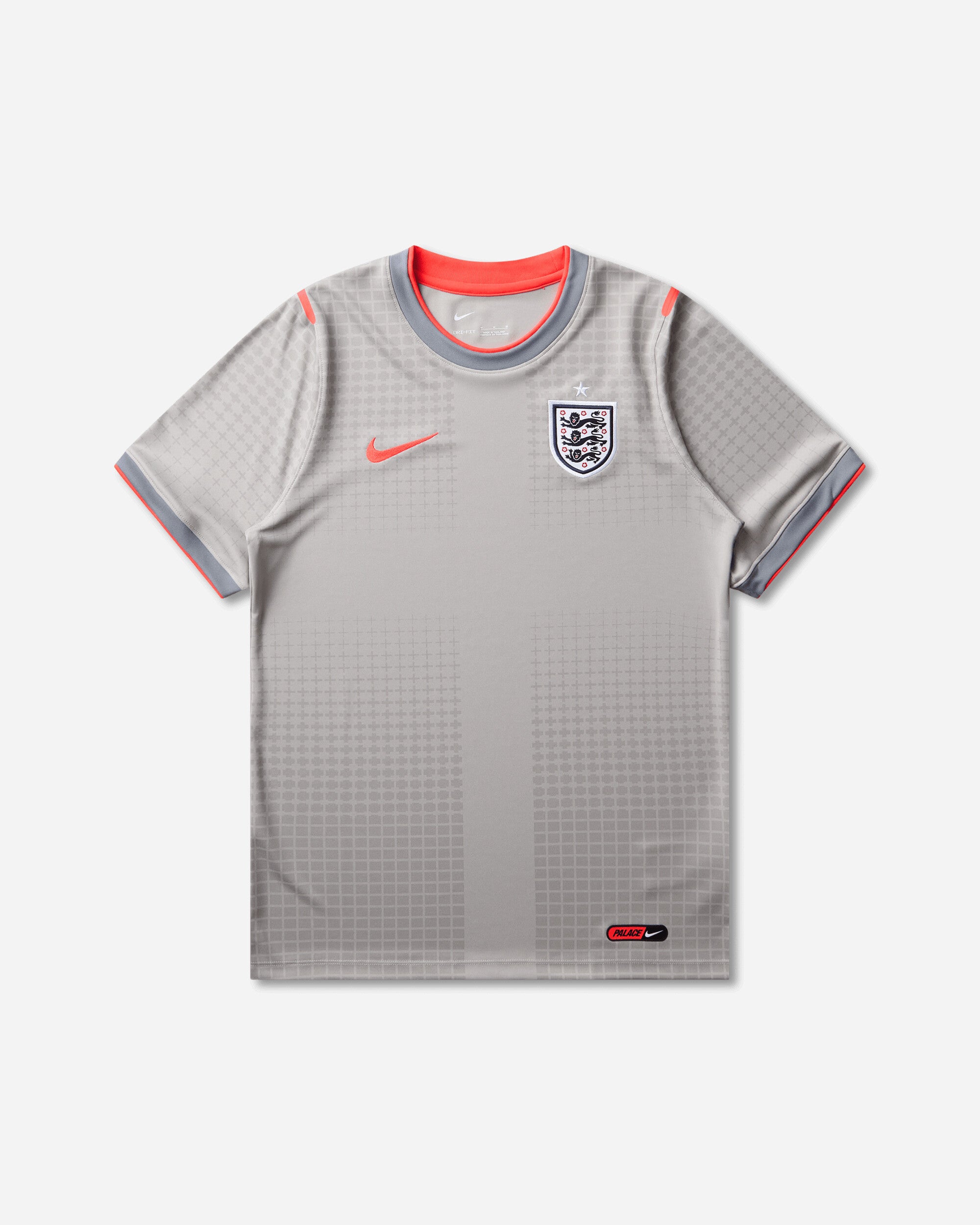 Nike England x Palace Academy Pro Shortsleeve Soccer Top Pewter Grey / Bright Crimson