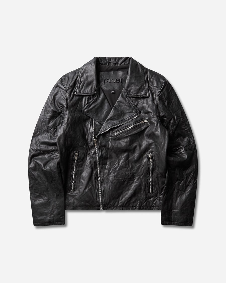 Racer Worldwide Men's Biker Leather Jacket Black