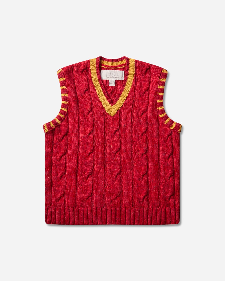 ERL Cable Knit Vest Red