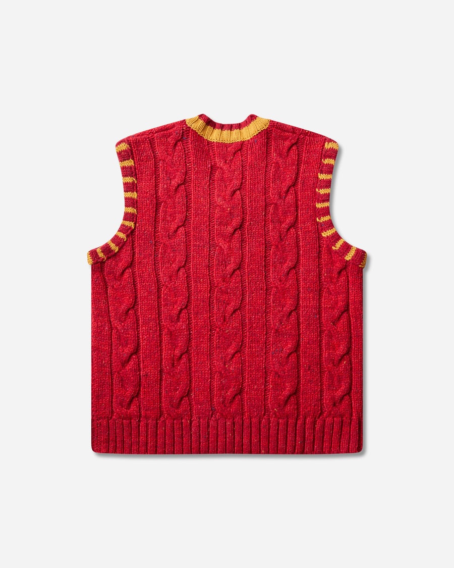 ERL Cable Knit Vest Red, view 2