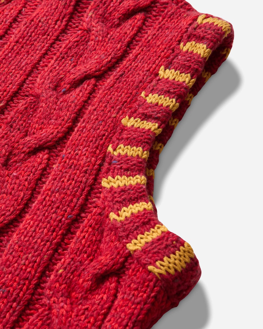 ERL Cable Knit Vest Red, view 4